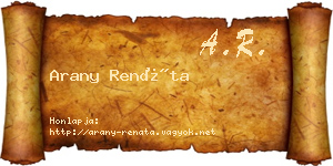 Arany Renáta névjegykártya